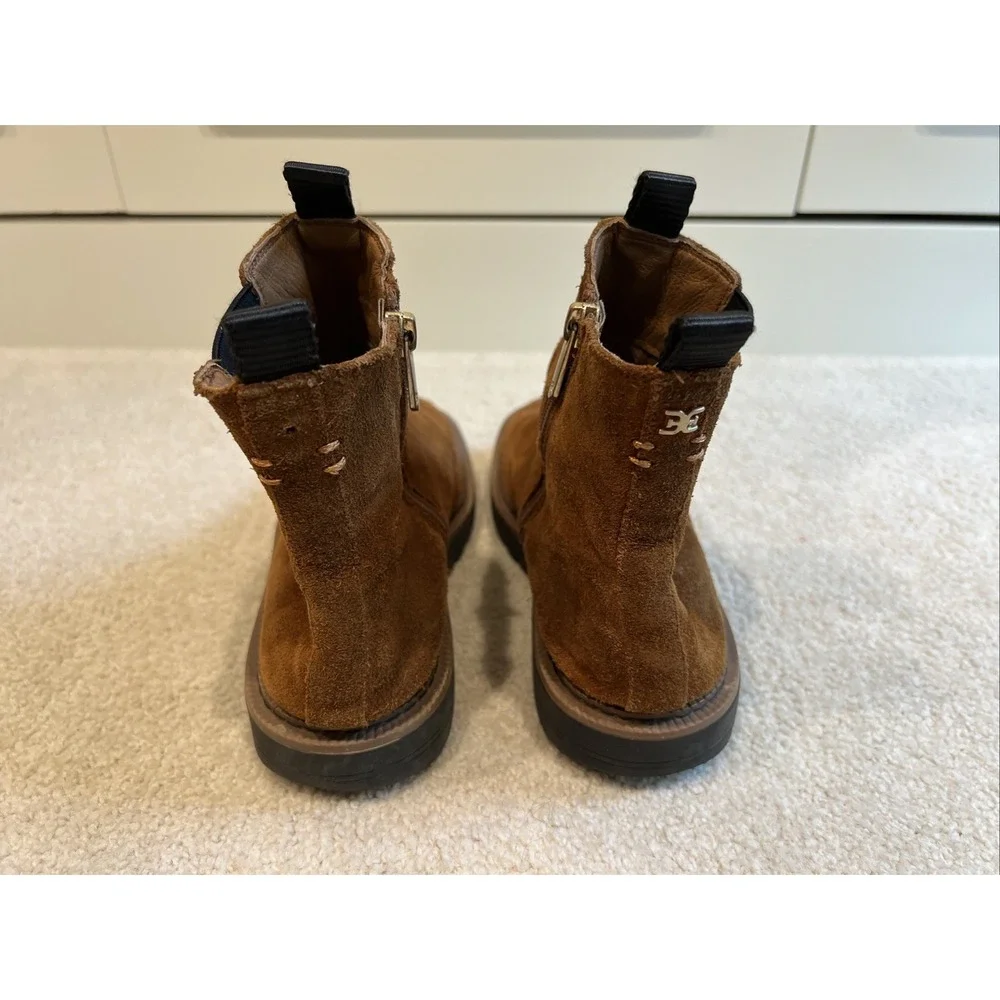 Sam Edelman Laguna Kids Frontier Brown Suede Chelsea Boot Size 4 Waterproof